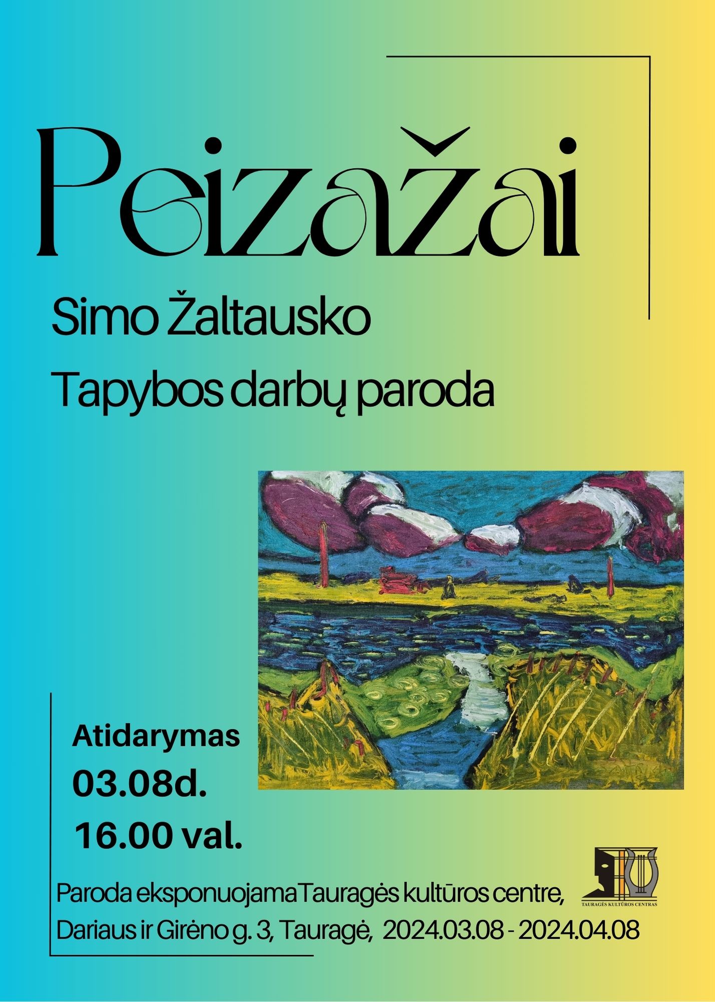 2024-03-08 Simo Žaltausko tapybos parodos PEIZAŽAI atidarymas