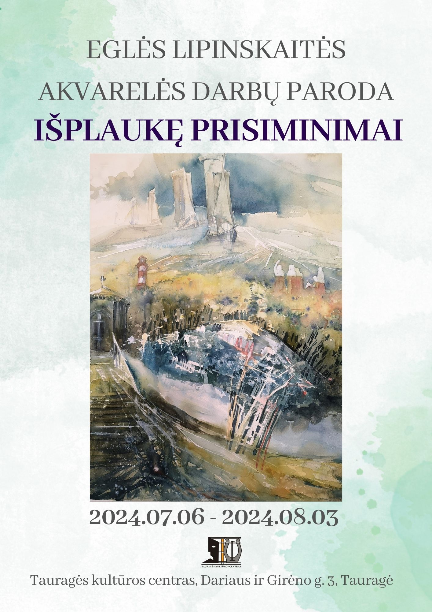 2024-07-06 Edmundo Mažrimo parodų salėje bus eksponuojama Eglės Lipinskaitės paroda „Išplaukę prisiminimai”