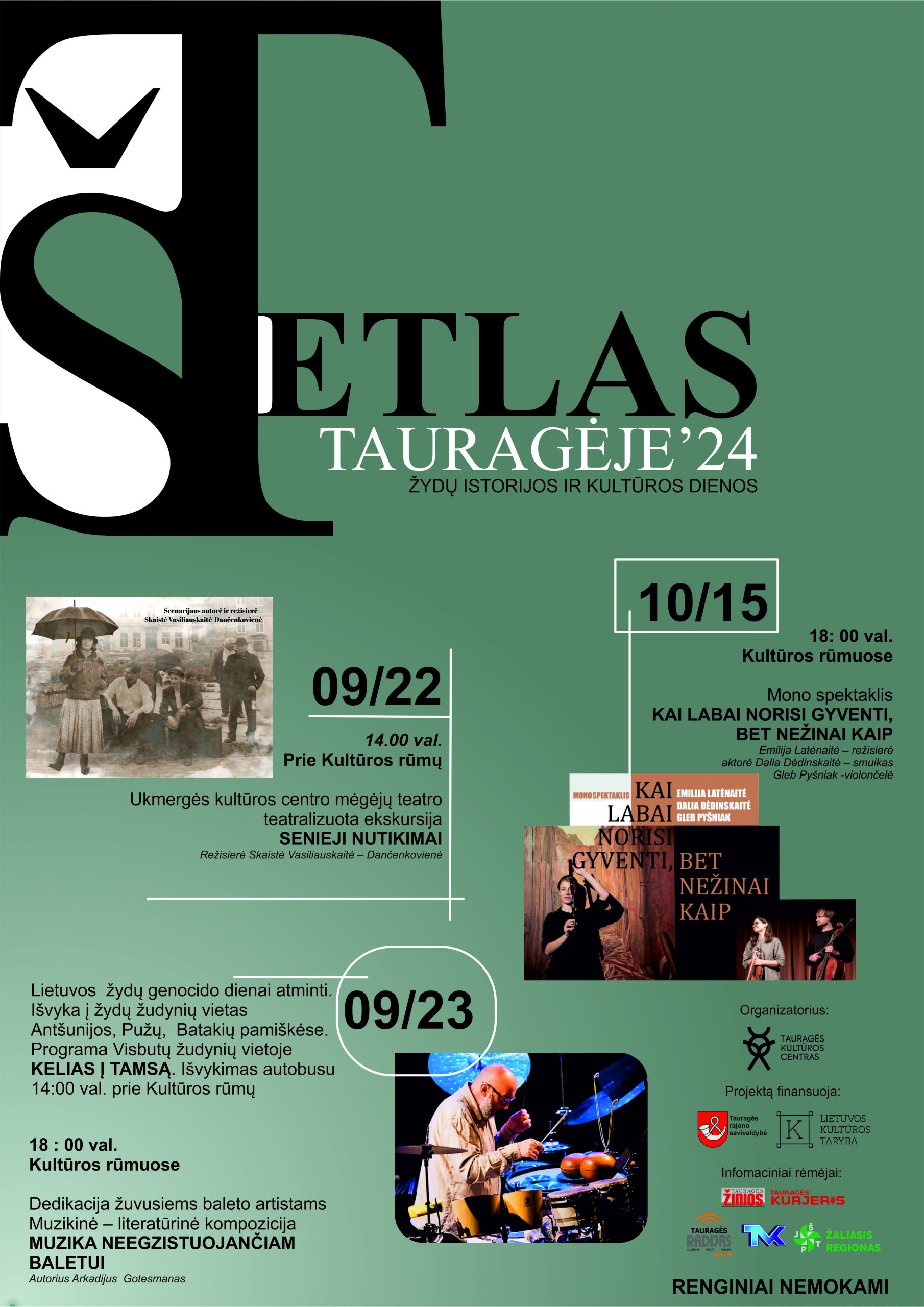 2024-10-15 Žydų istorijos ir kultūros dienų „Štetlas Tauragėje“ renginiai