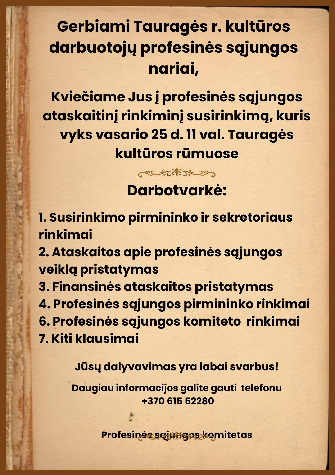 2025-02-25 Visuotinis susirinkimas profsąjungos nariams