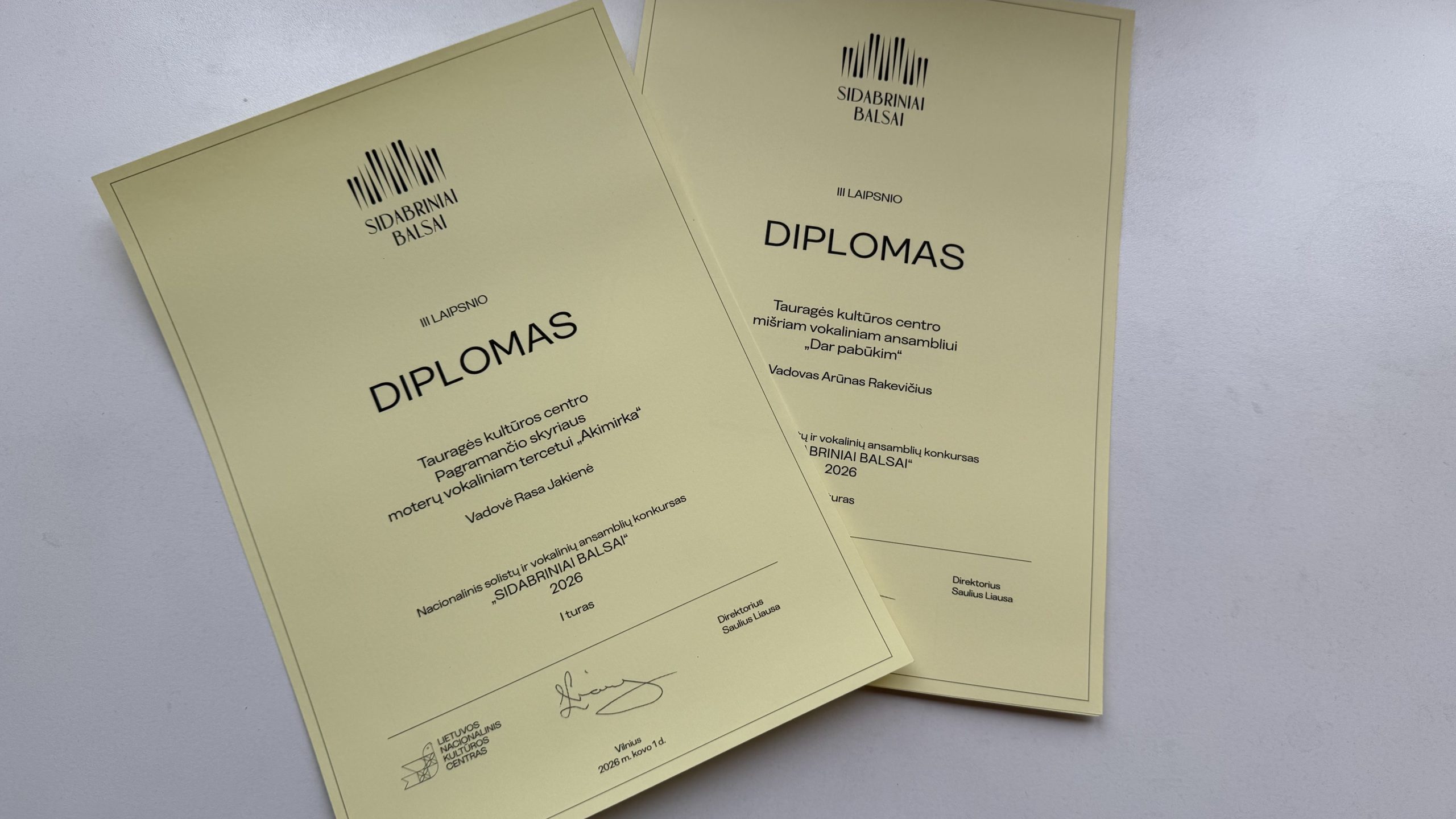 2026-03-17 Sveikiname kolektyvus – SIDABRINIAI BALSAI dalyvius